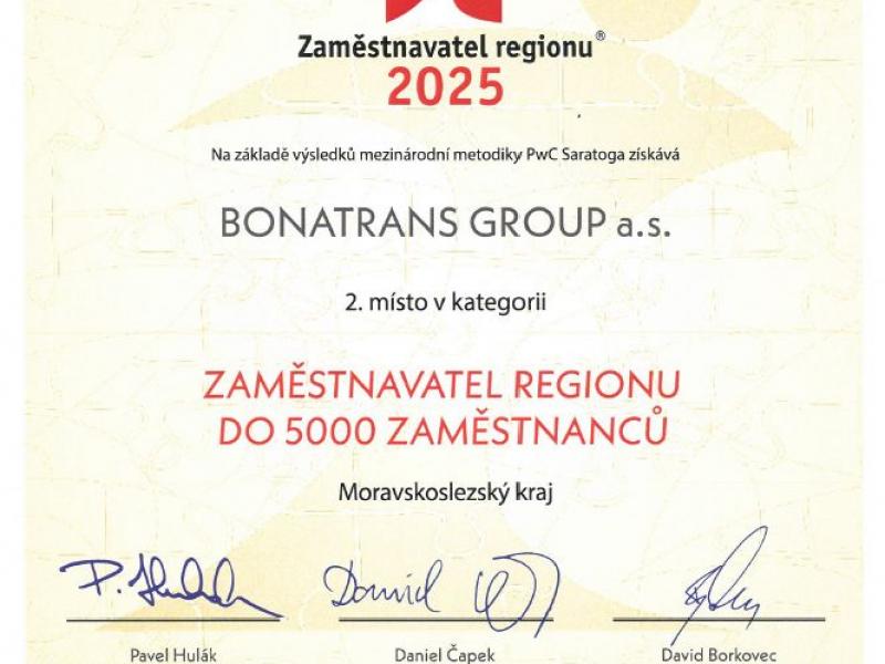 News - 2. místo v soutěži Zaměstnavatel roku 2025 v Moravskoslezském kraji